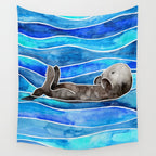 Sea Otter Wall Tapestry Gallery Image 4