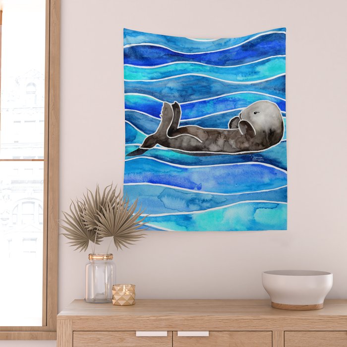 Sea Otter Wall Tapestry Gallery Image 2