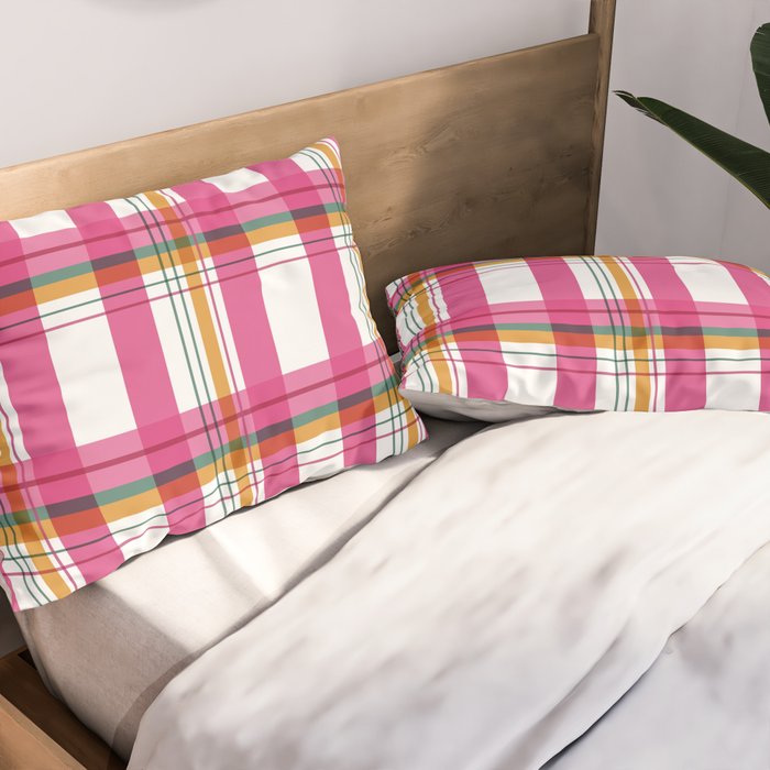 Cheerful Checkered Pattern Pillow Sham Gallery Image 2