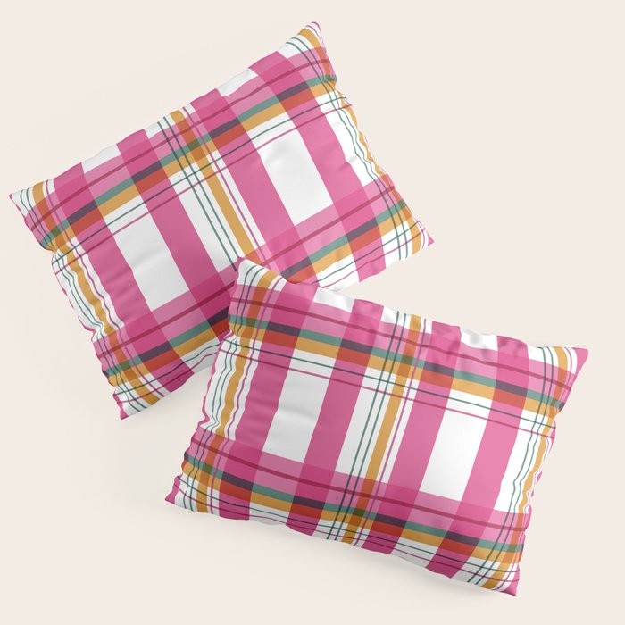 Cheerful Checkered Pattern Pillow Sham Gallery Image 1