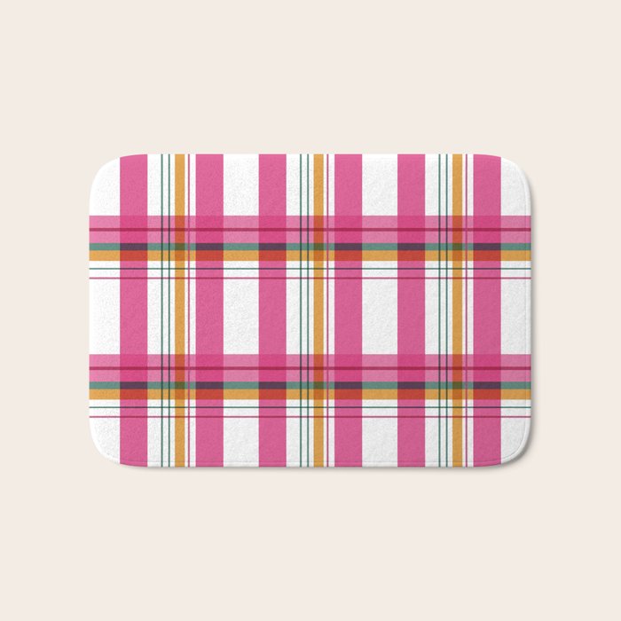 Cheerful Checkered Pattern Bath Mat Gallery Image 1