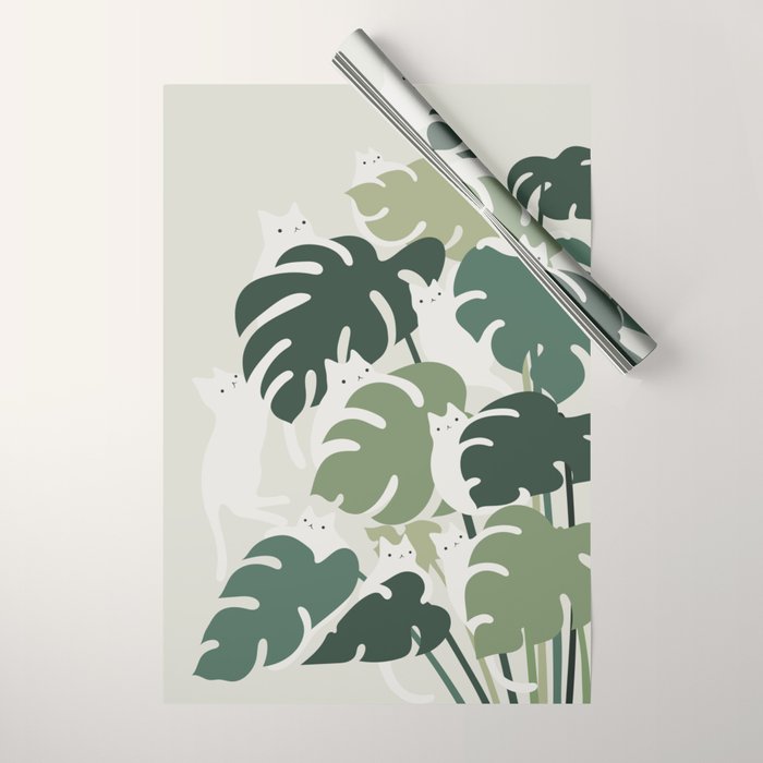 Cat and Plant 47 Wrapping Paper Gallery Image 1