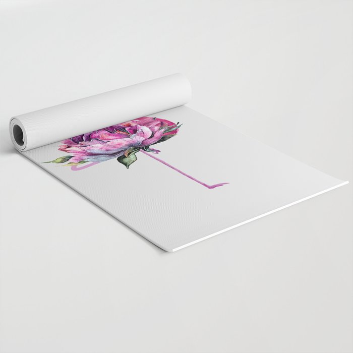 Flower Flamingo Yoga Mat Gallery Image 2