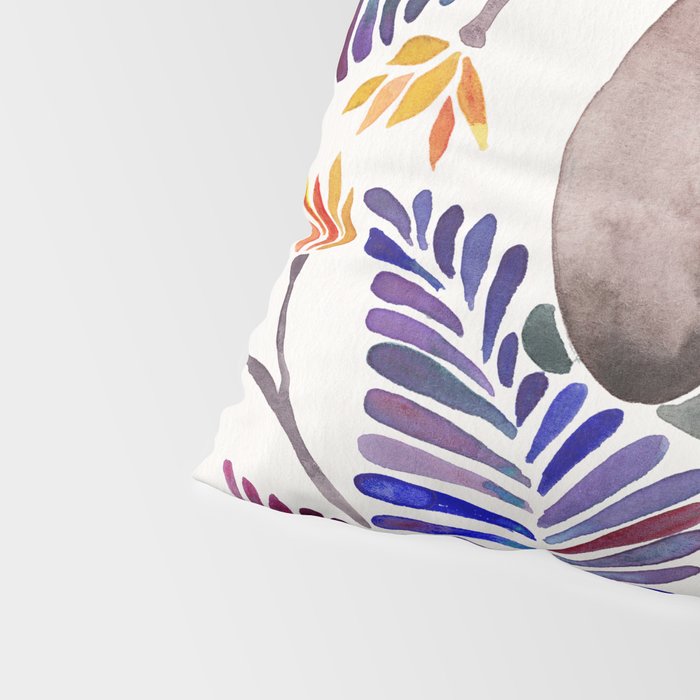 Happy Sloth - Tropical Indigo Leaves Pillow Sham Gallery Image 4