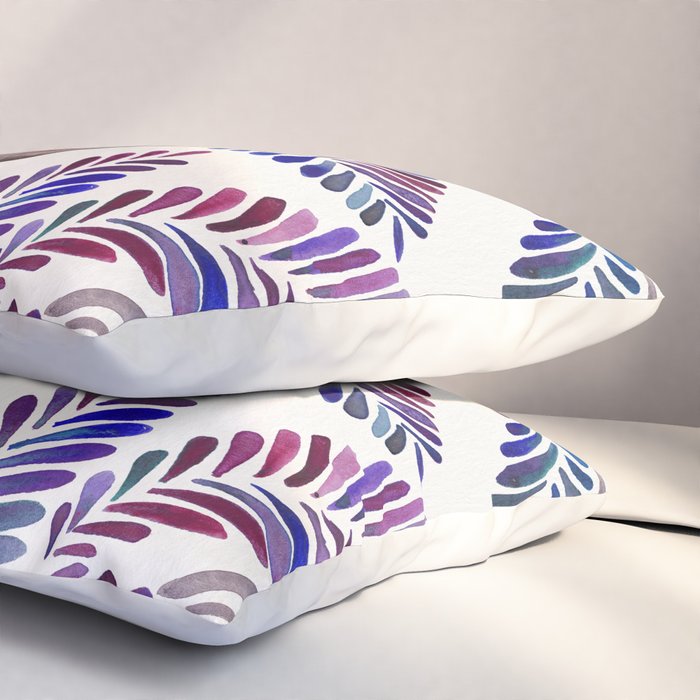 Happy Sloth - Tropical Indigo Leaves Pillow Sham Gallery Image 3