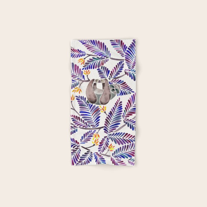 Happy Sloth - Tropical Indigo Leaves Towels Gallery Image 1