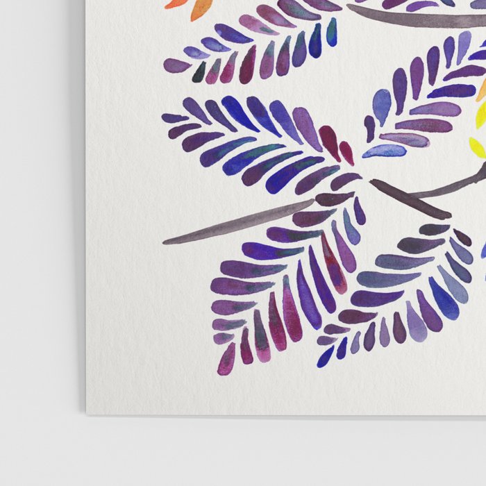 Happy Sloth - Tropical Indigo Leaves Poster Gallery Image 3
