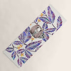 Happy Sloth - Tropical Indigo Leaves Yoga Mat Gallery Image 1