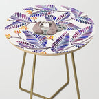 Happy Sloth - Tropical Indigo Leaves Side Table Gallery Image 2