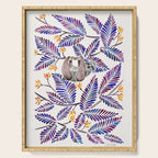 Happy Sloth - Tropical Indigo Leaves Serving Tray Gallery Image 1