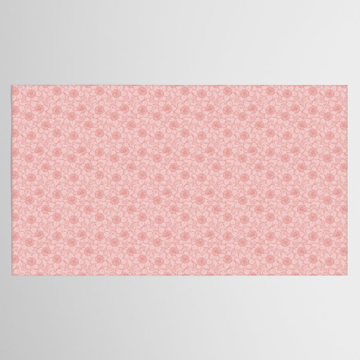 Spring Garden Flower Lineart - Pink Tablecloth Gallery Image 2