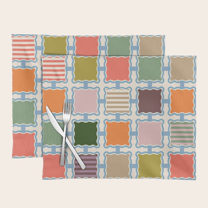 Colorful Geometric Block Grid Placemat Gallery Image 1
