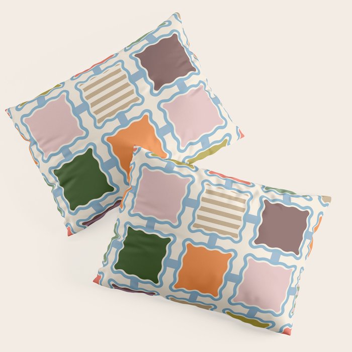 Colorful Geometric Block Grid Pillow Sham Gallery Image 3