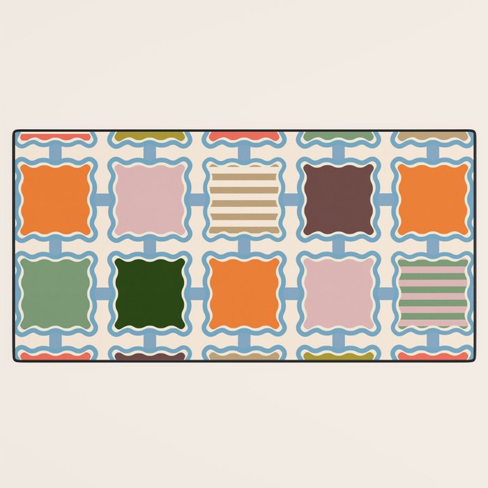 Colorful Geometric Block Grid Desk Mat Gallery Image 3