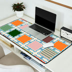 Colorful Geometric Block Grid Desk Mat Gallery Image 2