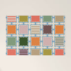 Colorful Geometric Block Grid Welcome Mat Gallery Image 1