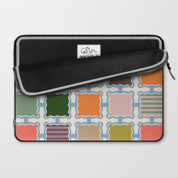 Colorful Geometric Block Grid Laptop Sleeve Gallery Image 2