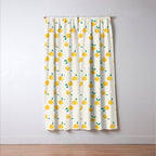 Sunny Mediterranean Lemon Pattern  Summer Coastal Vibes Window Curtain Gallery Image 3