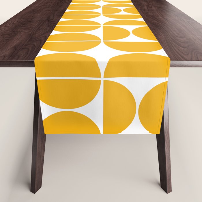 Mid Century Modern Yellow Square Table Runner Gallery Image 1