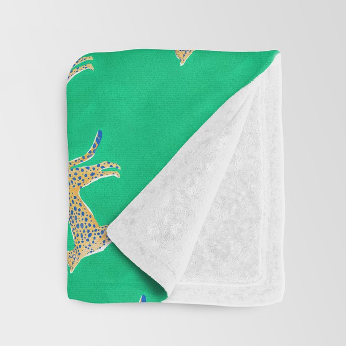 Leopard - Green Throw Blanket Gallery Image 3