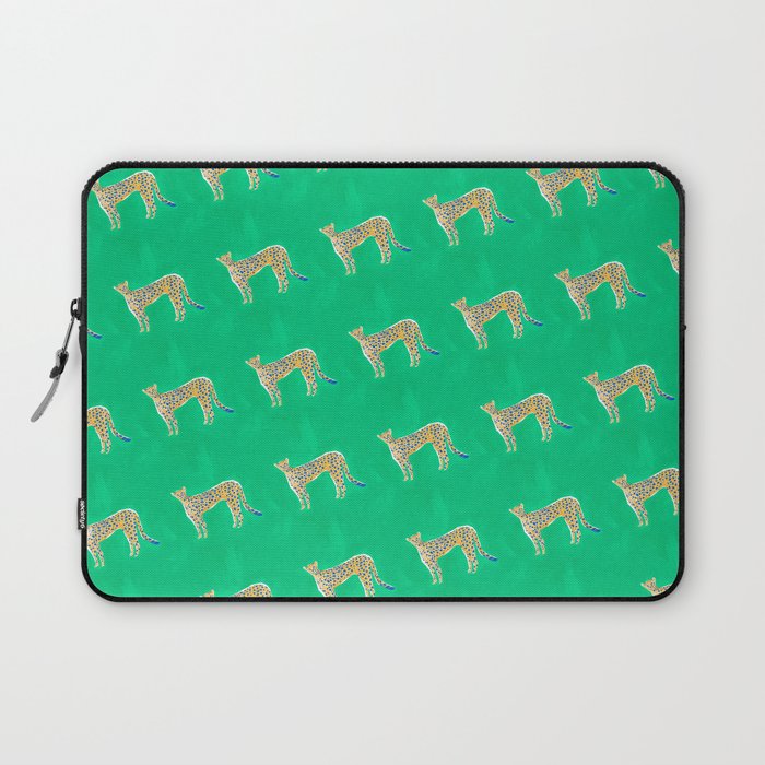 Leopard - Green Laptop Sleeve Gallery Image 1