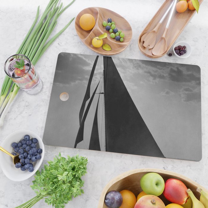 America's Cup Sailing Yacht Races - The Vanitie Newport, Rhode Island black and white photography - photographs Cutting Board Gallery Image 2