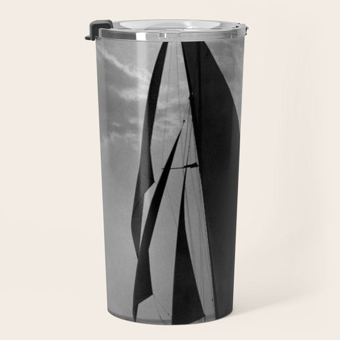 America's Cup Sailing Yacht Races - The Vanitie Newport, Rhode Island black and white photography - photographs Travel Mug Gallery Image 3