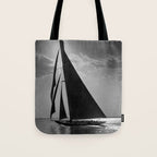 America's Cup Sailing Yacht Races - The Vanitie Newport, Rhode Island black and white photography - photographs Tote Bag Gallery Image 1
