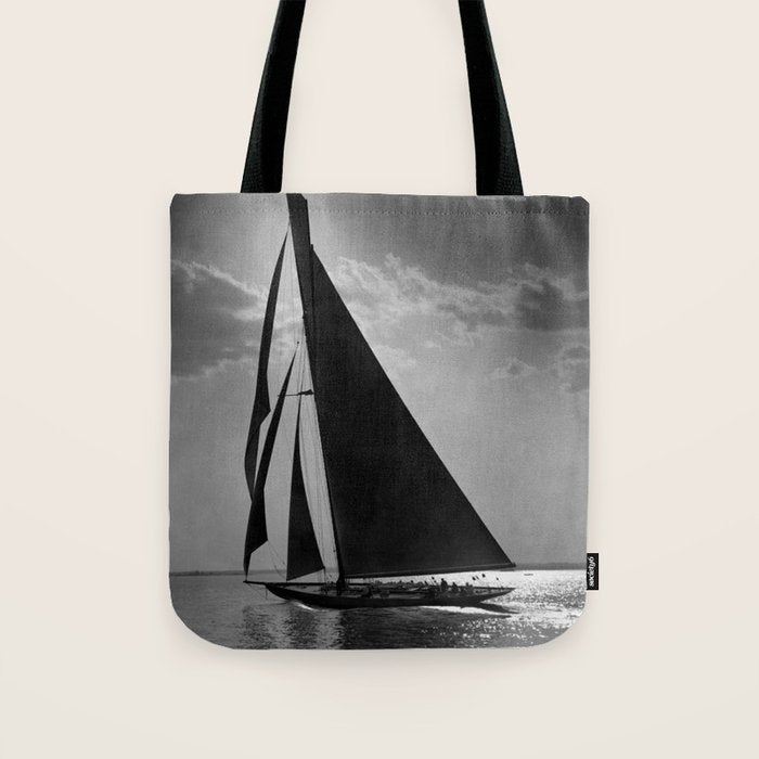 America's Cup Sailing Yacht Races - The Vanitie Newport, Rhode Island black and white photography - photographs Tote Bag Gallery Image 1