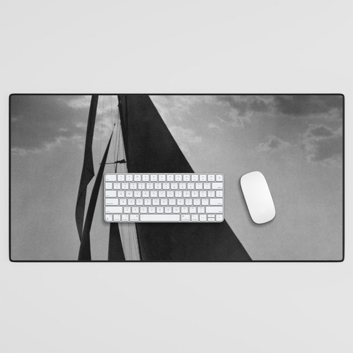 America's Cup Sailing Yacht Races - The Vanitie Newport, Rhode Island black and white photography - photographs Desk Mat Gallery Image 1
