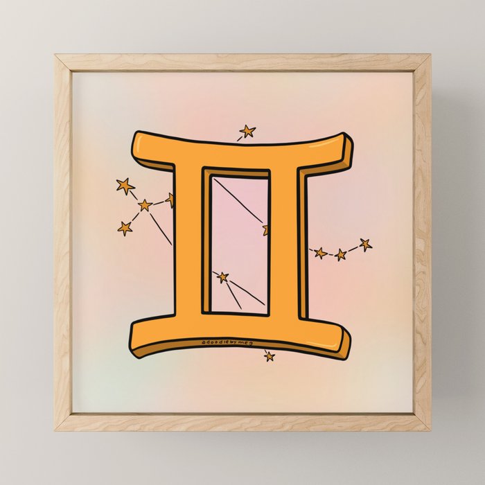 Gemini Symbol Mini Art Print Gallery Image 1