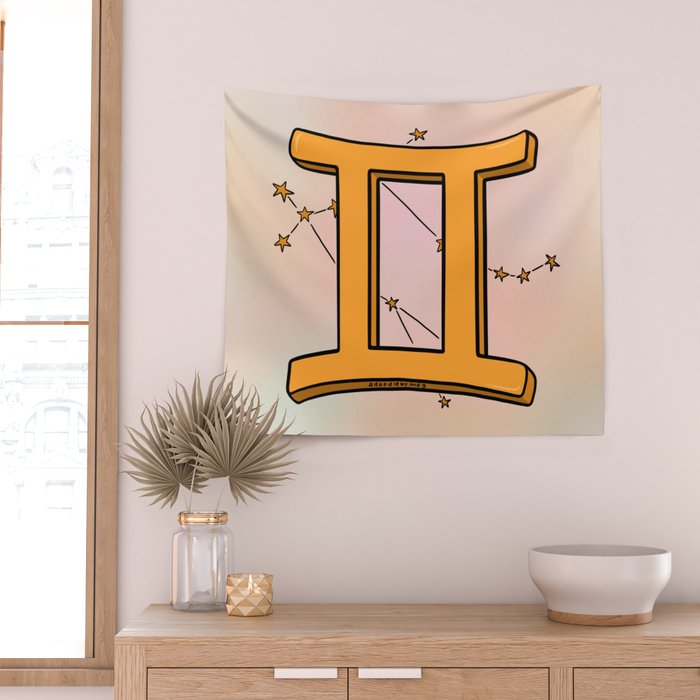 Gemini Symbol Wall Tapestry Gallery Image 2