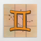 Gemini Symbol Wood Wall Art Gallery Image 1