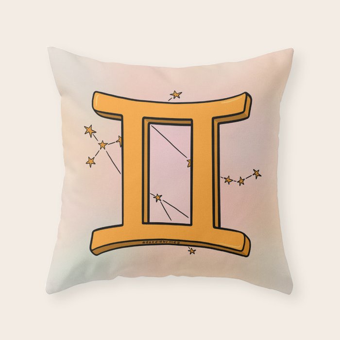 Gemini Symbol Throw Pillow Gallery Image 1
