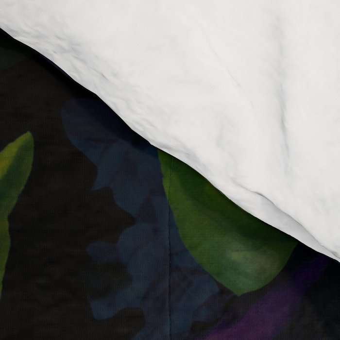 Vintage Midnight Purple Botanical Roses Flower Garden Comforter Gallery Image 4