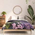 Vintage Midnight Purple Botanical Roses Flower Garden Comforter Gallery Image 3