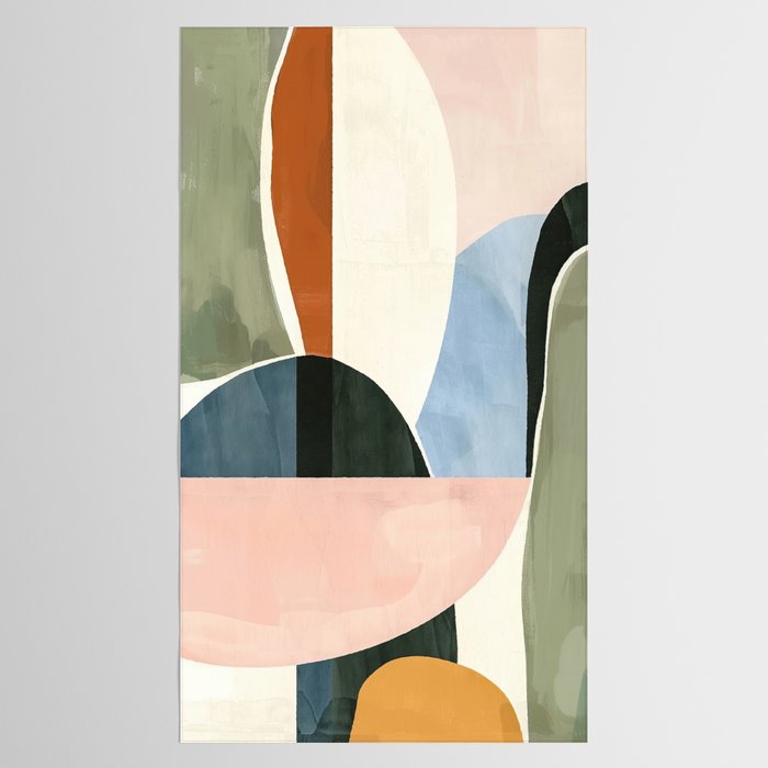 Soft Modern Abstract Shapes I Tablecloth Gallery Image 2