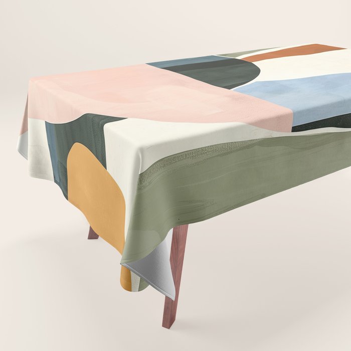 Soft Modern Abstract Shapes I Tablecloth Gallery Image 1