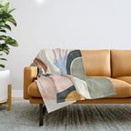 Soft Modern Abstract Shapes I Throw Blanket Gallery Image 1
