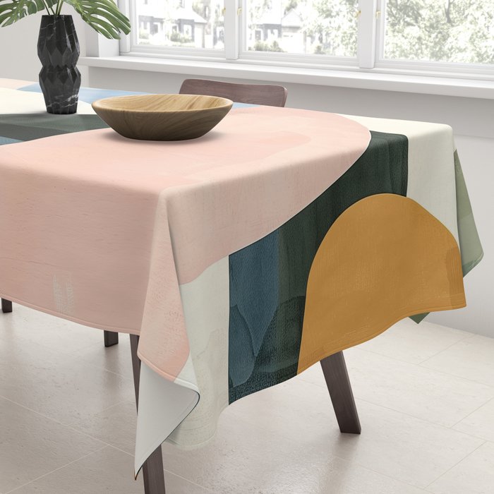 Soft Modern Abstract Shapes I Tablecloth Gallery Image 3