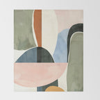 Soft Modern Abstract Shapes I Throw Blanket Gallery Image 2