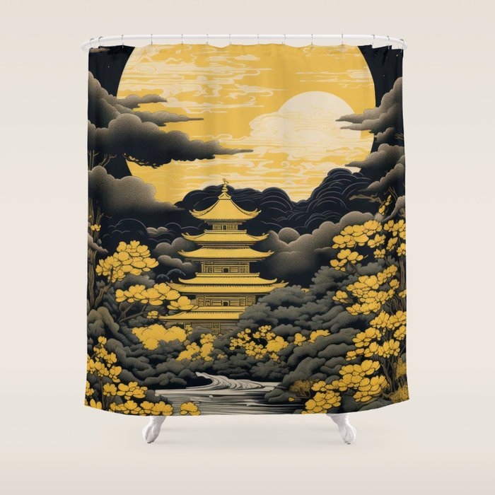 Golden Pagoda Shower Curtain Gallery Image 1