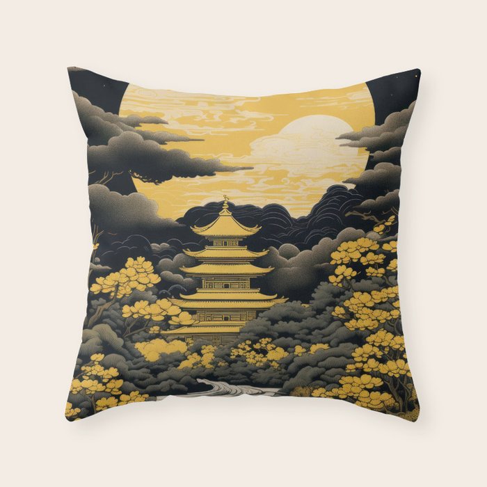 Golden Pagoda Throw Pillow Gallery Image 6