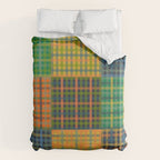 Gingham Patchwork Checkered Plaid Pattern Green Blue Orange Duvet Cover Gallery Image 6