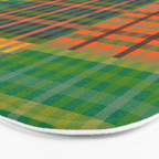 Gingham Patchwork Checkered Plaid Pattern Green Blue Orange Bath Mat Gallery Image 3