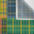 Gingham Patchwork Checkered Plaid Pattern Green Blue Orange Wall Tapestry Gallery Image 3