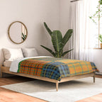 Gingham Patchwork Checkered Plaid Pattern Green Blue Orange Comforter Gallery Image 2