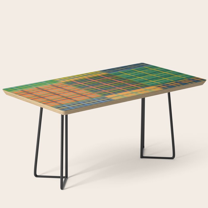 Gingham Patchwork Checkered Plaid Pattern Green Blue Orange Coffee Table Gallery Image 1
