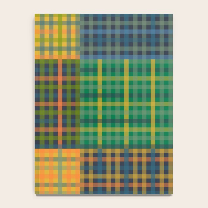 Gingham Patchwork Checkered Plaid Pattern Green Blue Orange Notebook Gallery Image 4