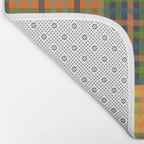 Gingham Patchwork Checkered Plaid Pattern Green Blue Orange Bath Mat Gallery Image 2